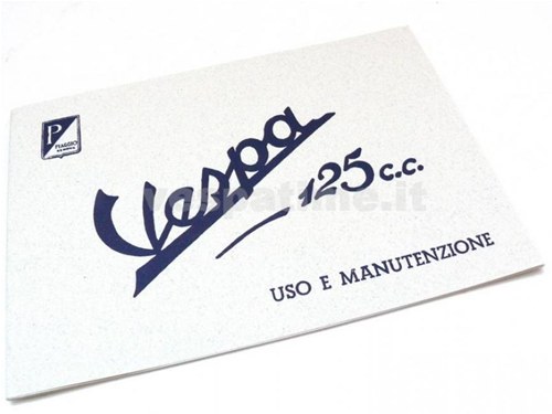 Use and maintenance manual vespa 125 model year 1949