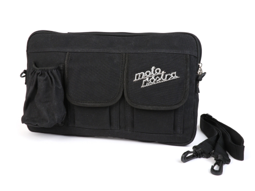 Tasche MOTO NOSTRA Classic SCHWARZ,gewachst Canvas für  Gepäckfach/Handschuhfach,Nylon,schwarz,360x210x30 mm für Vespa | Vespatime
