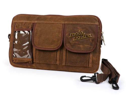 Bag MOTO NOSTRA Classic BROWN, Waxed Canvas for glovebox, nylon, 360x210x30 mm for Vespa