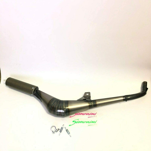 CALIBRATED EXPANSION MUFFLER D.30 MADE FROM P.04 STEEL ROLLED AND HAND WELDED WITH CARBON SILENCER FOR CIAO BRAVO