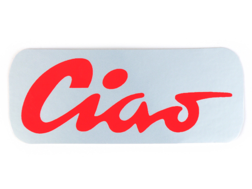 Logo serbatoio -CIAO Alluminio,rosso- Piaggio Ciao