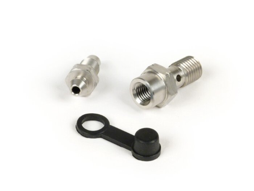Cable screw with bleeder plug -SPIEGLER M10 x 1.25 steel silver- for Stage6  brake caliper, BGM PRO - SPIEGLER - Vespatime